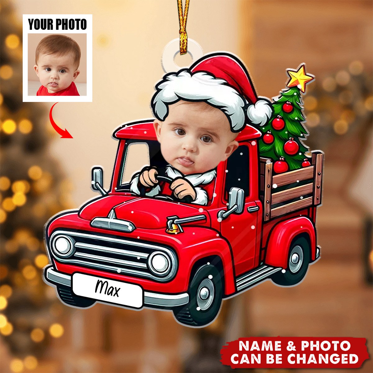 Personalized Kids Upload Photo Ornament