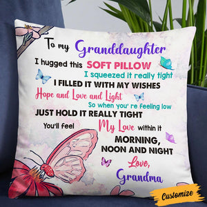 Personalized Butterfly Granddaughter Hug This Pillow