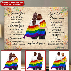 LGBT Couples Personalized Horizontal Poster