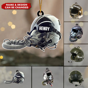 Military Flight Helmet Personalized Acrylic Ornament