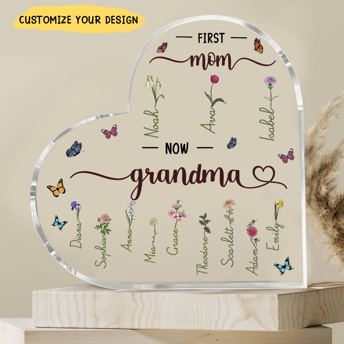 First Mom Now Grandma - Personalized Acrylic Plaque