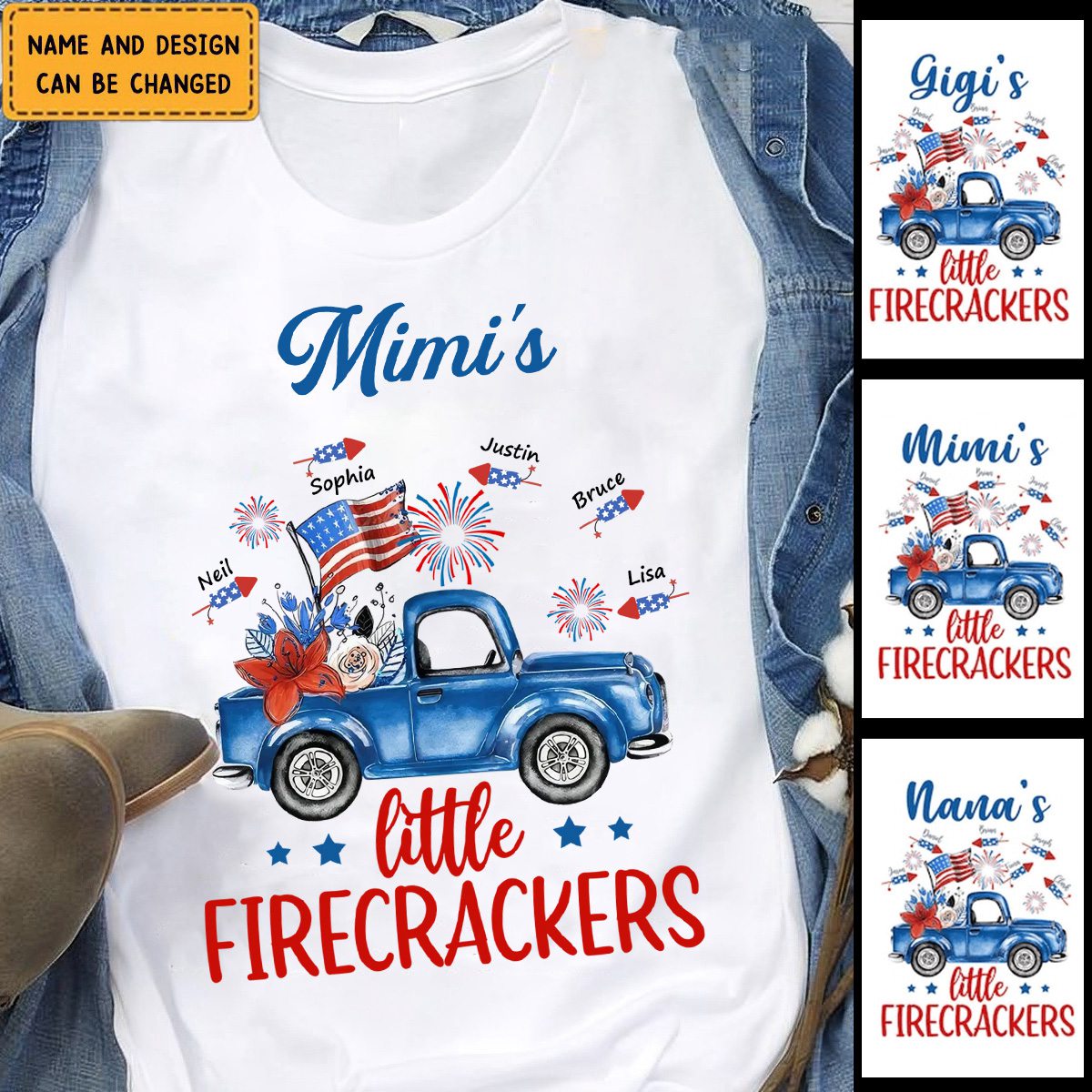 Grandma's Little Firecrackers - Personalized T-Shirt