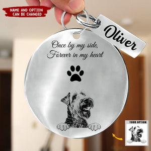 Custom Pet Dog Memorial Stainless Steel Keychain - Personalized In Loving Memory Of Keyring - You Paws Prints Are Forever In My Heart