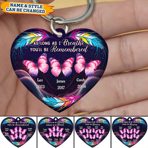 The Moment Your Heart Stopped Mine Changed Forever - Personalized Heart Keychain