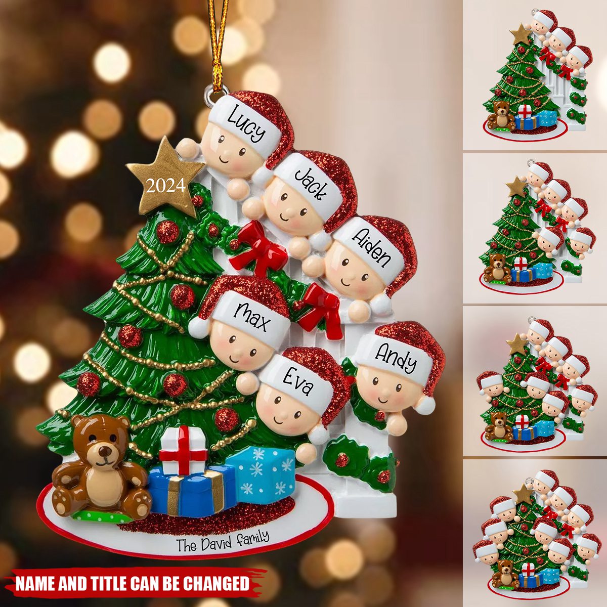 Personalized Handwritten Family Christmas Xmas Tree Decoration Ornament