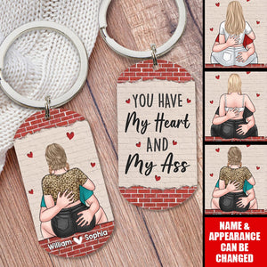 My Favorite Love Story Is Ours - Couple Personalized Custom Keychain - Gift For Husband Wife, Anniversary