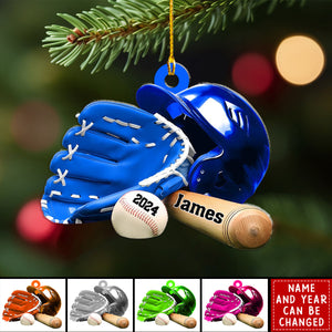 Personalized Baseball Ornament Custom Name & Number Ornaments - Gift For Baseball Lover