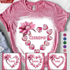 Sunflower Grandma Nana Mom Loads Of Sweet Heart Kids Color Personalized 3D T-shirt