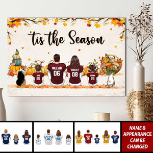 Fall Season Football Family Sitting Personalized Poster, Gift For Husband, Wife, Dad, Mom