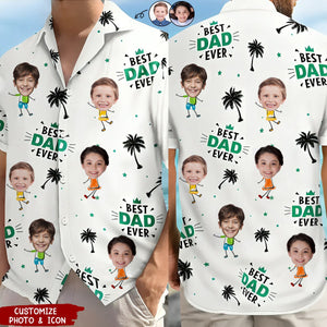 Best Dad Ever Coconut Palm - Personalized Hawaiian Shirt