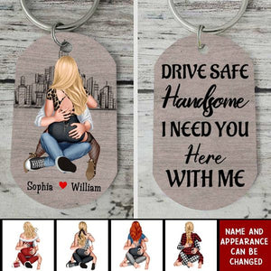 Drive Safe - Perfect Gift For Couples - Personalized Engraved Stainless Steel Keychain