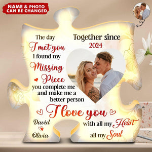 I Love You With All My Heart All My Soul - Personalized Photo Light Box