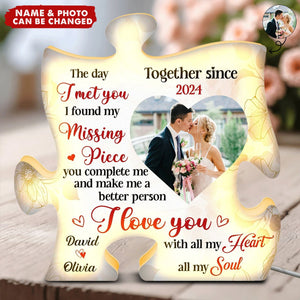 I Love You With All My Heart All My Soul - Personalized Photo Light Box