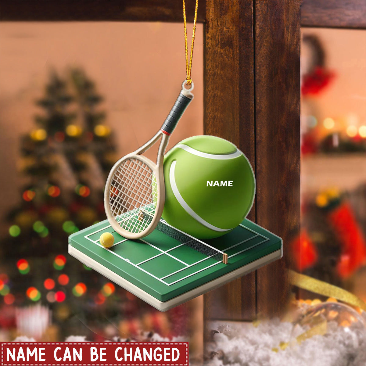 Personalized Tennis Court Christmas Ornament, Sport Lover Gift