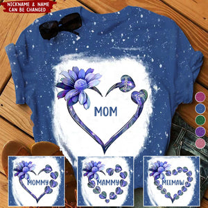 Sunflower Grandma Nana Mom Loads Of Sweet Heart Kids Color Personalized 3D T-shirt