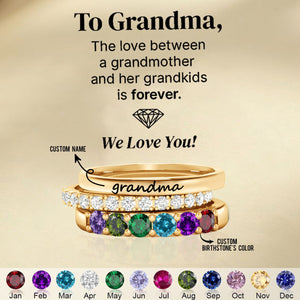 For Grandmother-Custom With Grandkids' Birthstones Grandma's Ring