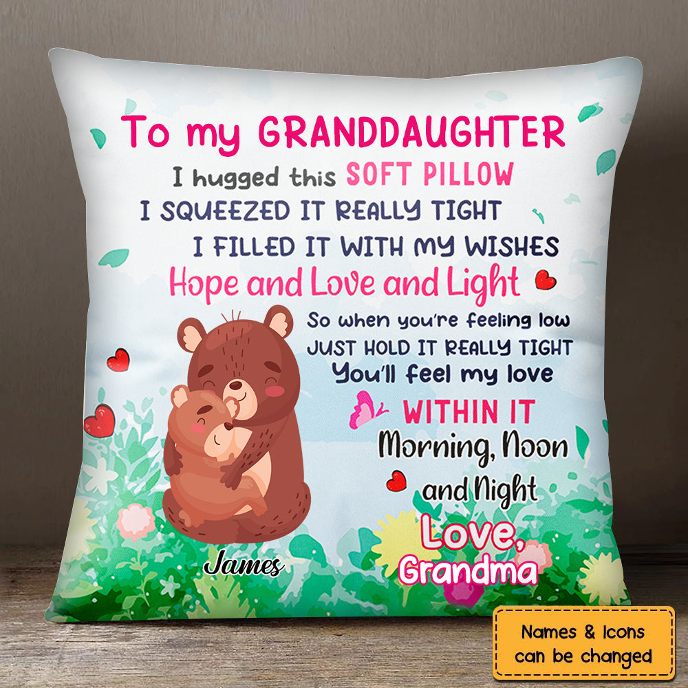Family - To Daughter Granddaughter Grandson I Hugged Hug This Pillow - Personalized Pillow