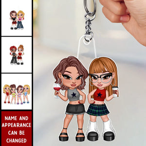 Y2K Besties Personalized Acrylic Keychain - Summer Gift