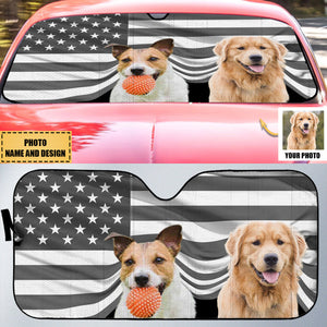 Custom Photo The Road To Heart Is Paved With Pawprints - Dog & Cat Personalized Custom Auto Windshield Sunshade, Car Window Protector - Gift For Pet Owners, Pet Lovers