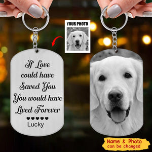 Custom Photo Once By My Side - Memorial Gift For Dog Lovers, Cat Lovers - Personalized Stainless Steel Keychain