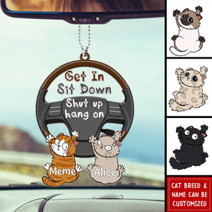 Get In Sit Down Personalized Acrylic Ornament, Gifts For Cat Lover