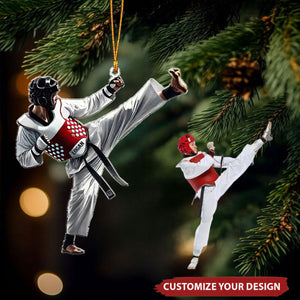 Custom Name Taekwondo - Personalized Acrylic Christmas Ornament