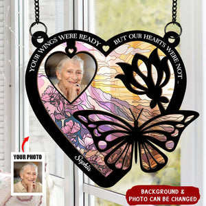 Your Wings Were Ready - Personalized Window Hanging Suncatcher Photo Ornament