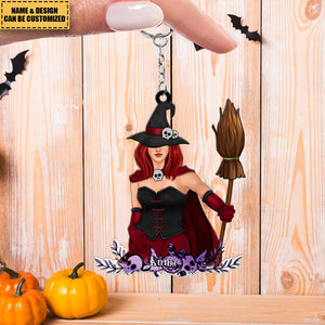 Witch Personalized Acrylic Keychain, Gift Idea For Halloween