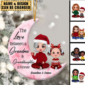 Grandma And Granddaughter On The Moon Ornament