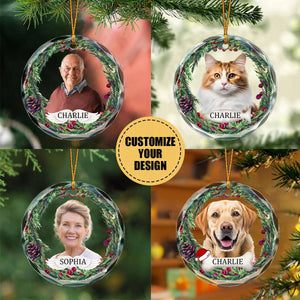 Custom Photo I'm Always With You - Memorial Personalized Circle Glass Ornament