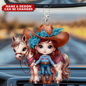 Equestrian Girl - Personalized Acrylic Car Ornament