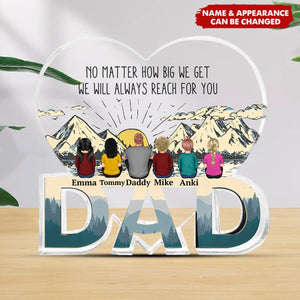 Dad To Our Family You Are The World - Personalized Custom Dad-Shaped Acrylic Plaque