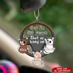 Get In Sit Down Personalized Acrylic Ornament, Gifts For Cat Lover