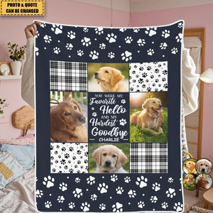 Custom Photo You Were My Favorite Hello And My Hardest Goodbye - Memorial Personalized Blanket