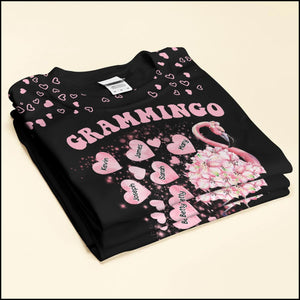 Peronalized T-shirt for Grandma Mimimingo Flamingo Design