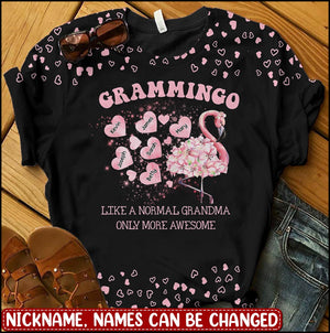 Peronalized T-shirt for Grandma Mimimingo Flamingo Design