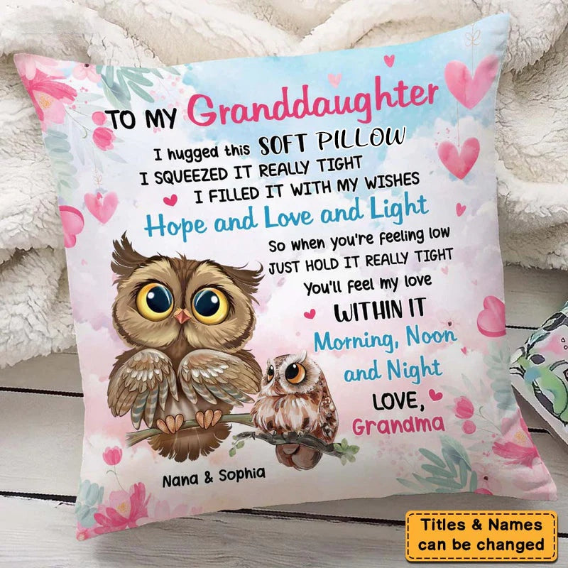 Gift For Granddaughter Owl Pillow