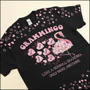 Peronalized T-shirt for Grandma Mimimingo Flamingo Design