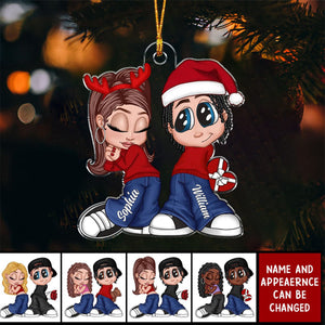 Christmas Y2K Couple Personalized Acrylic Ornament, Christmas Gift for Him for Her