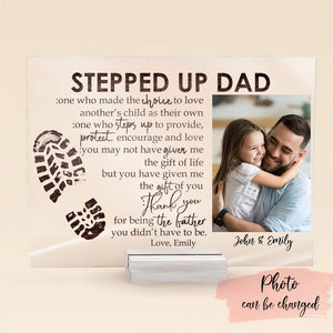 Stepped Up Dad Personalized Photo Acrylic Plaque Gift for Father