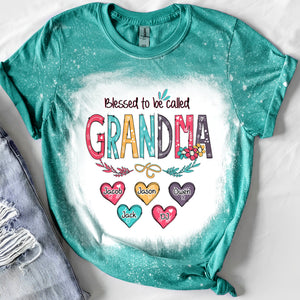 Blessed to be called Nana Heart Kids Personalized Colorful 3D T-shirt