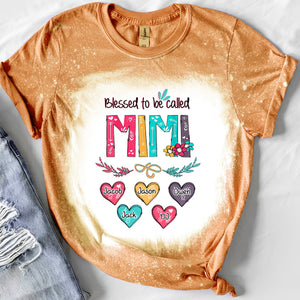 Blessed to be called Nana Heart Kids Personalized Colorful 3D T-shirt