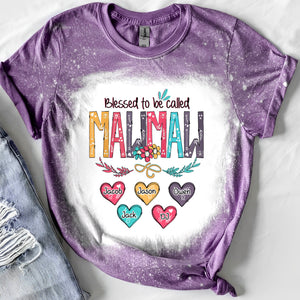 Blessed to be called Nana Heart Kids Personalized Colorful 3D T-shirt