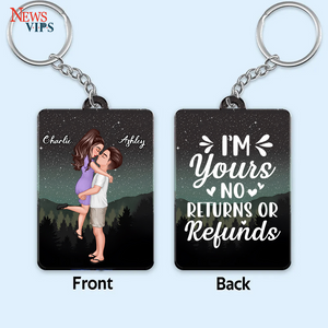 Couples Are Hugging And Kissing Under The Stars, Sky Forest Personalized Keychain