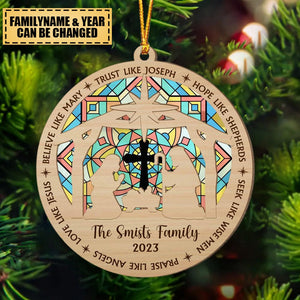 We Believe Nativity - Personalized Suncatcher Ornament