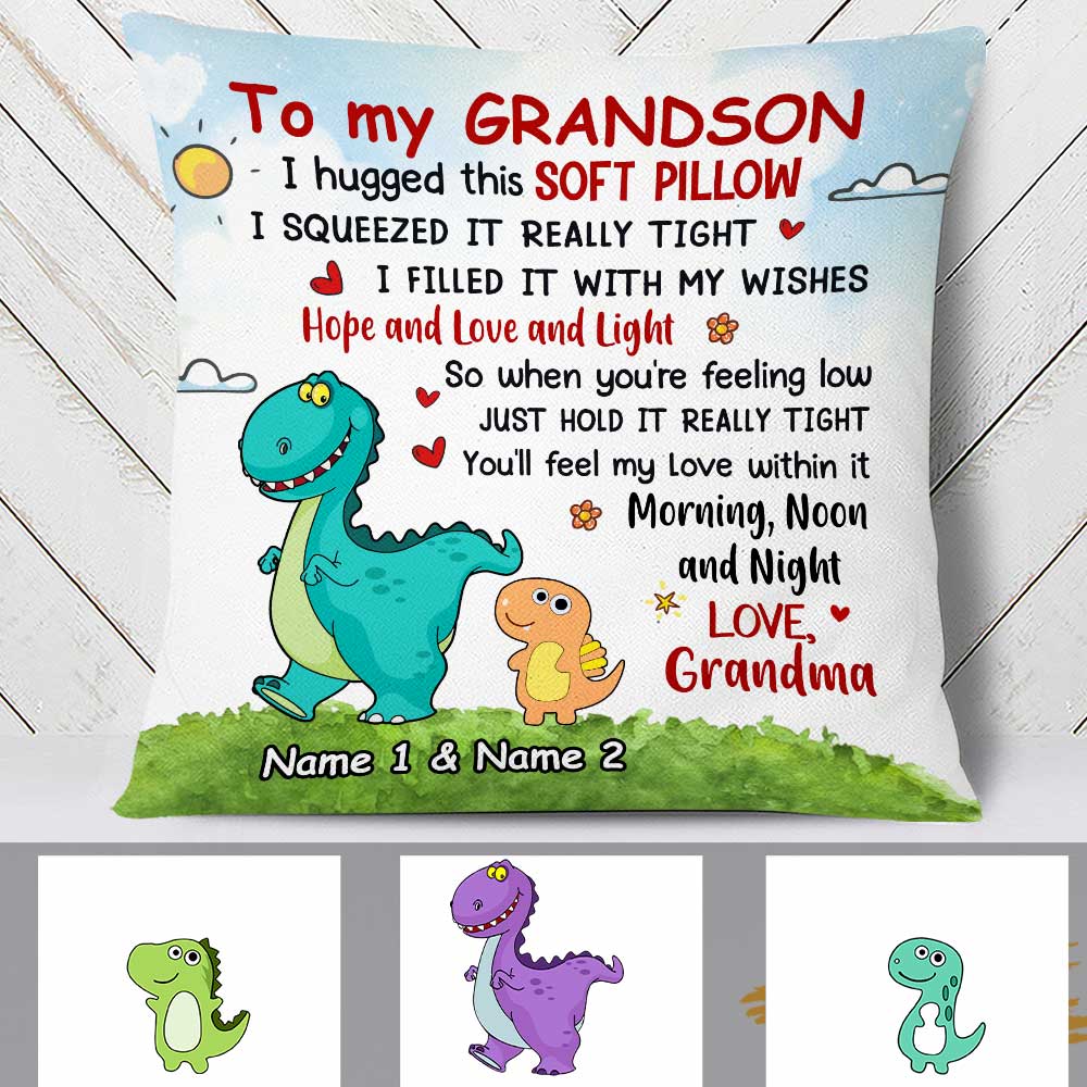 Personalized Granddaughter Grandson Dinosaur Pillowcase