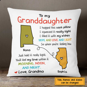 Personalized Long Distance Drawing Hug This Pillow