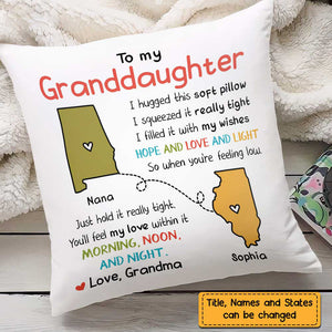 Personalized Long Distance Drawing Hug This Pillow