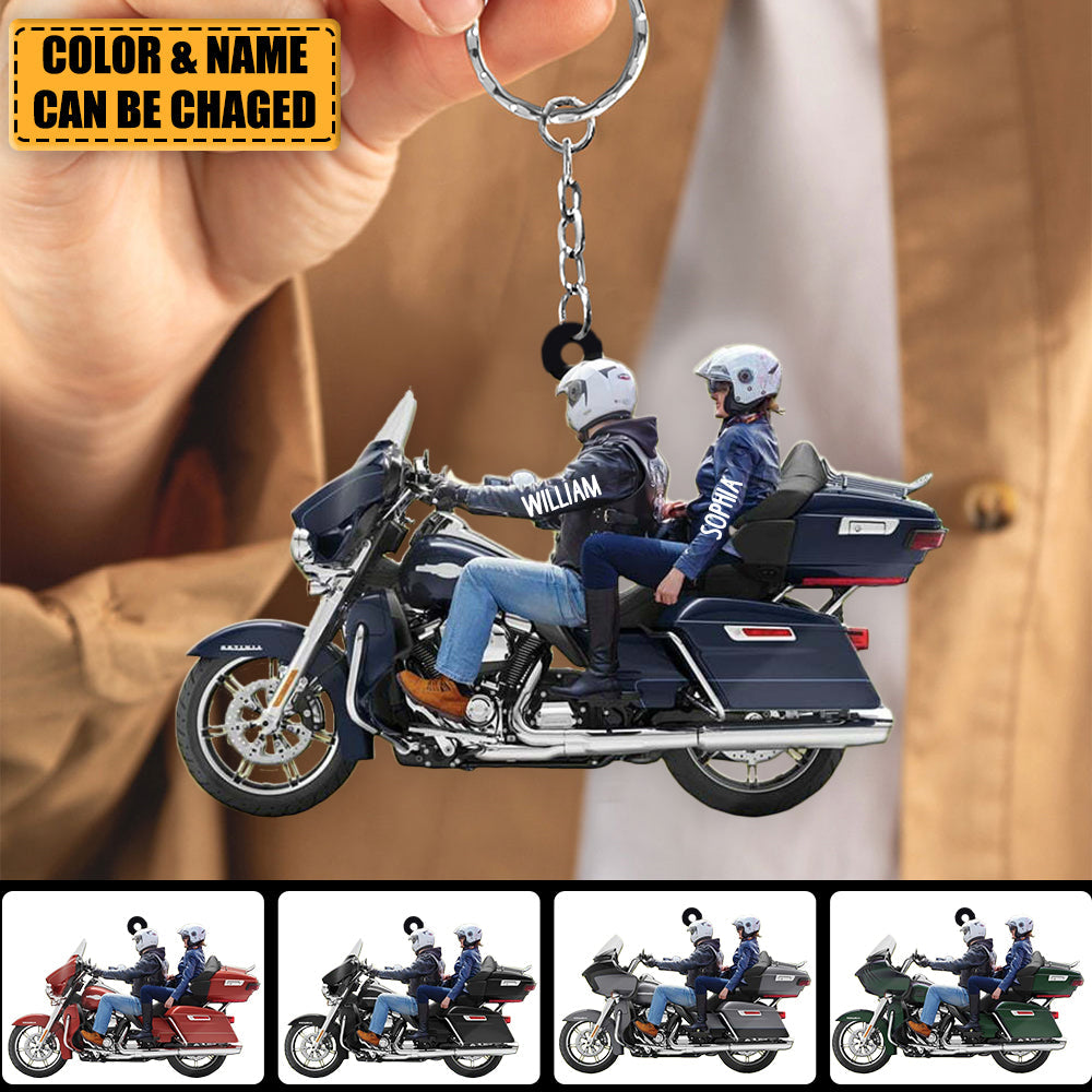 PERSONALIZED BIKER COUPLE ULTRA LIMITED MOTORCYCLE KEYCHAIN
