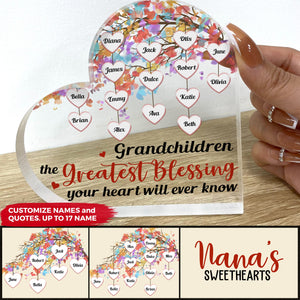 The Greatest Blessing For Your Heart- Personalized Heart Shaped Acrylic Plaque